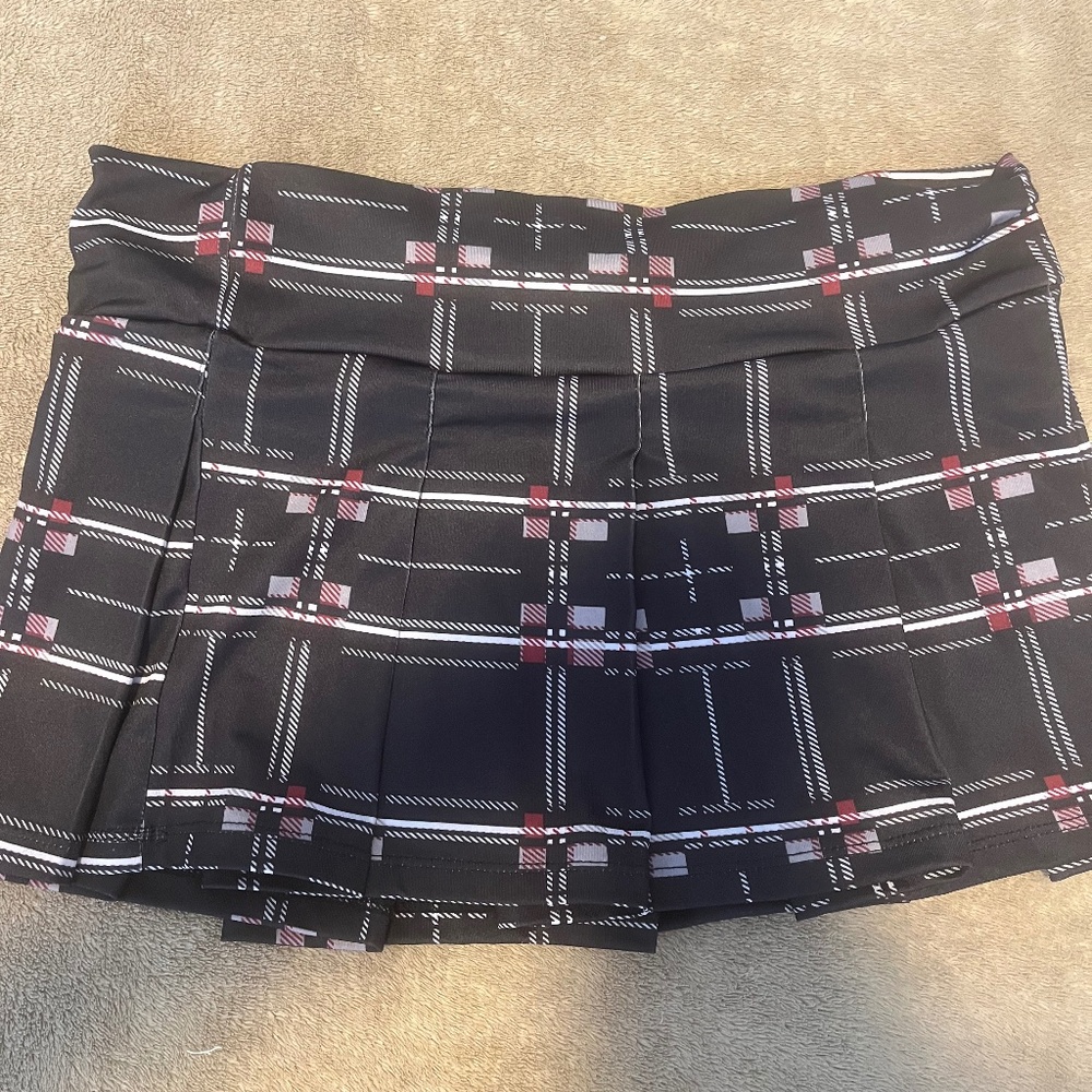 Black plain lingerie miniskirt